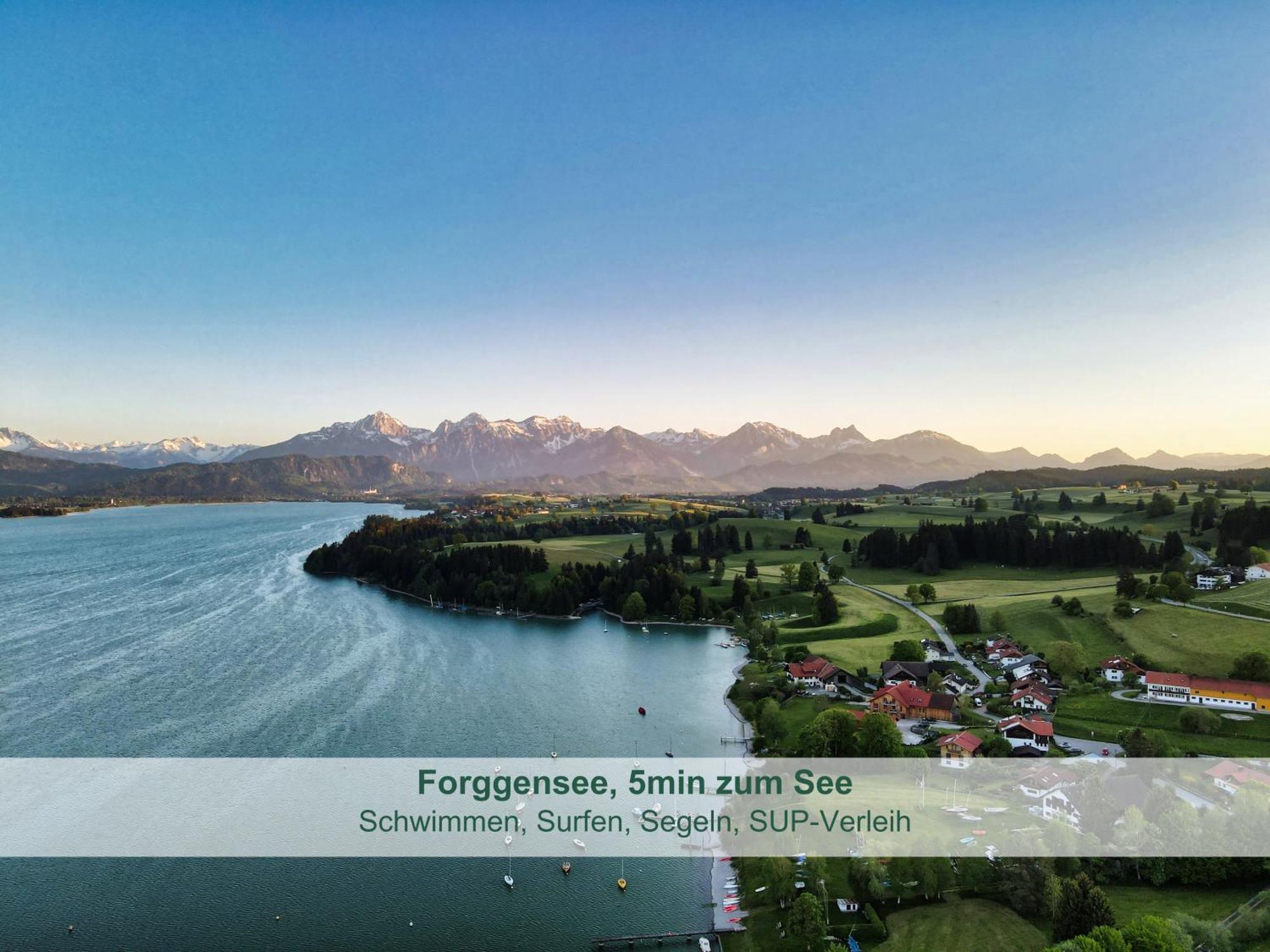 Chalet - Ferienwohnungen - Biohof Stoeger - Panoramasuedbalkon - Grandiose Aussicht Auf See, Berge Und Schloss Neuschwanstein Rieden Exterior foto