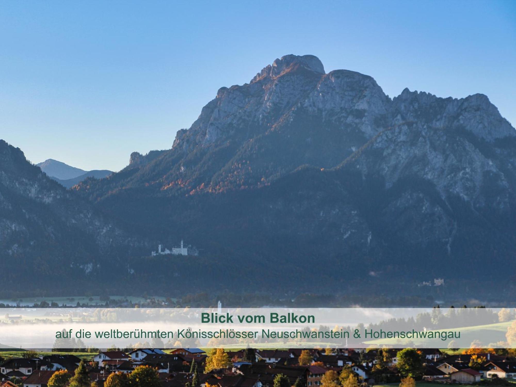 Chalet - Ferienwohnungen - Biohof Stoeger - Panoramasuedbalkon - Grandiose Aussicht Auf See, Berge Und Schloss Neuschwanstein Rieden Exterior foto